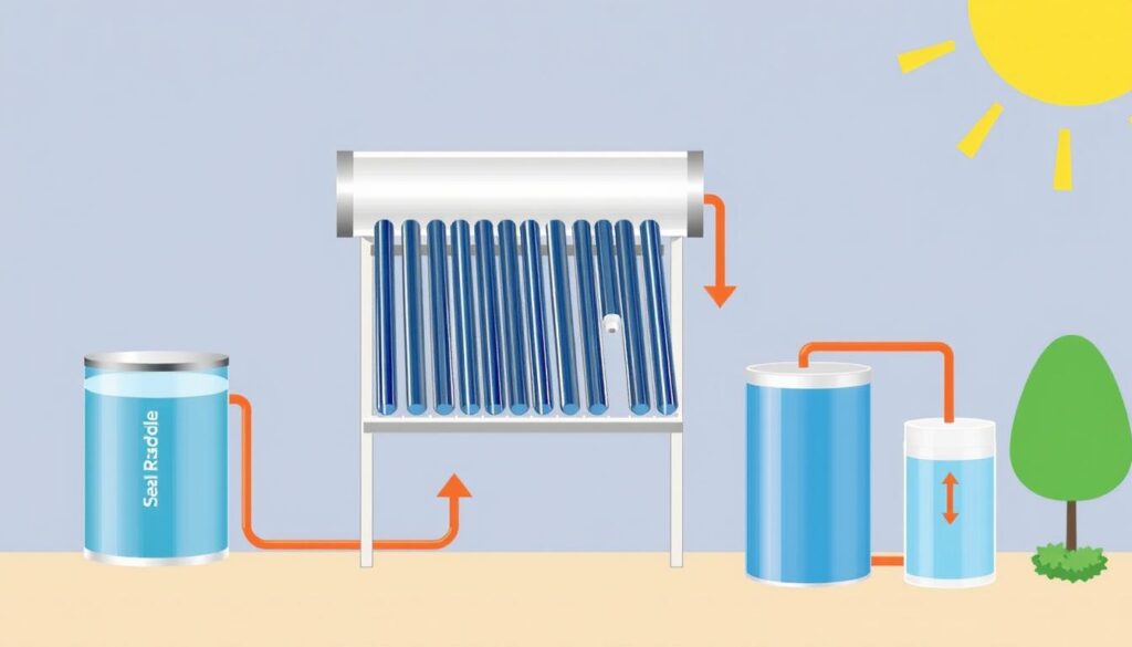 Schéma explicatif du fonctionnement d'un chauffe-eau solaire Schéma explicatif du fonctionnement d'un chauffe-eau solaire