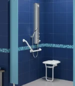 Siège de douche rabattable avec pied en aluminium
